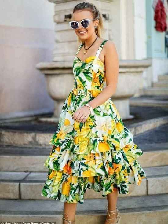 H&M Dresses & Skirts - H&M poplin lemon print midi dress